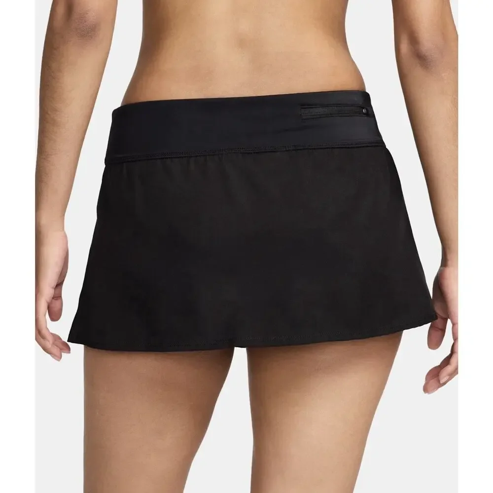 Nike Women’s Swim Skort Black Size L Athletic Swim Skirt Built-In Brief NWT